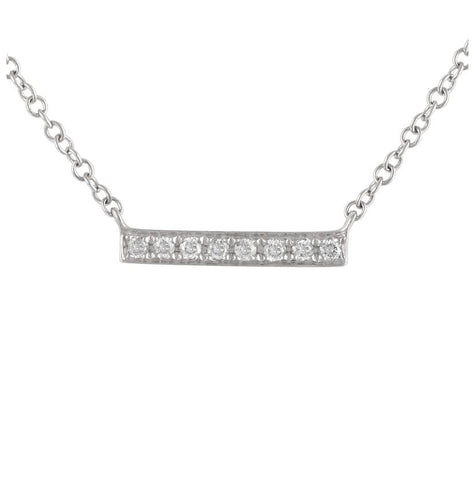 0.06 Ctw Diamond 14k White Gold Round Shape Womens Diamond Necklace