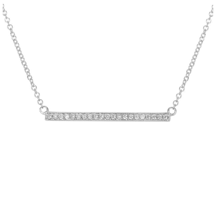 0.11 Ctw Diamond 14k White Gold Round Shape Womens Diamond Necklace