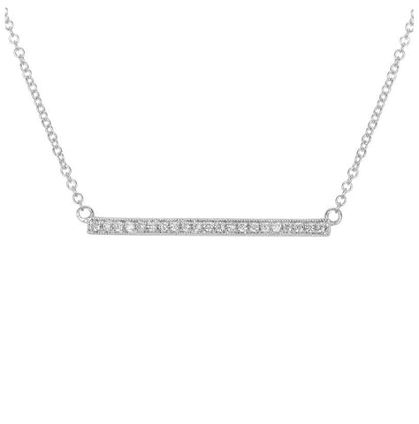 0.11 Ctw Diamond 14k White Gold Round Shape Womens Diamond Necklace