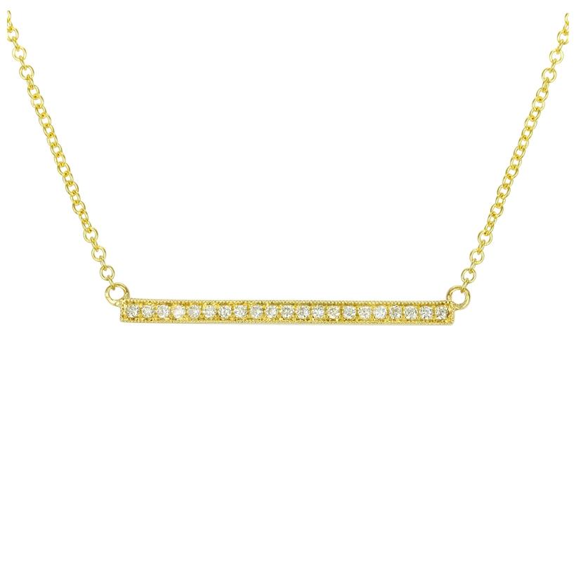 0.11 Ctw Diamond 14k Yellow Gold Round Shape Womens Diamond Necklace