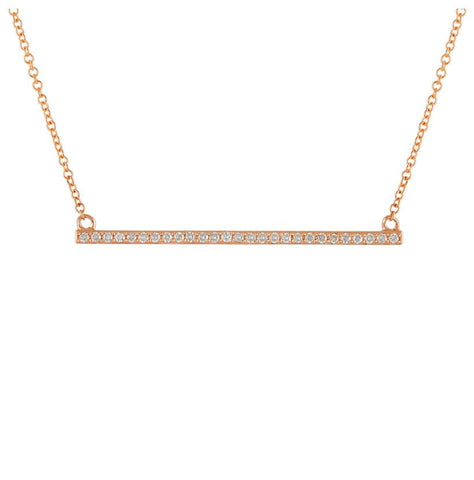 0.19 Ctw Diamond 14k Rose Gold Round Shape Womens Diamond Necklace