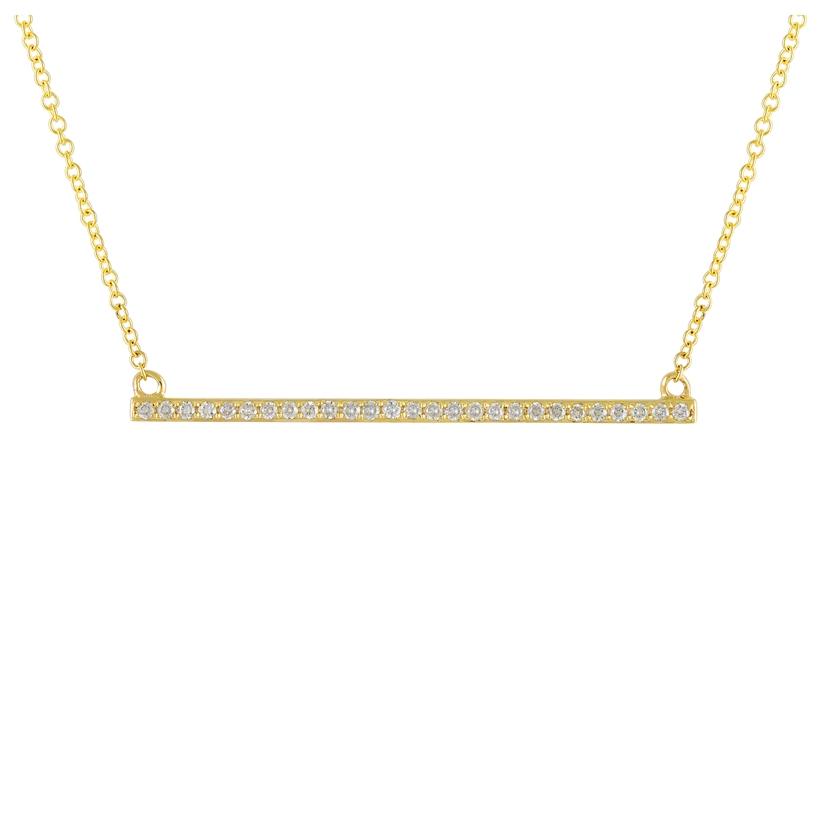 0.21 Ctw Diamond 14k Yellow Gold Round Shape Womens Diamond Necklace