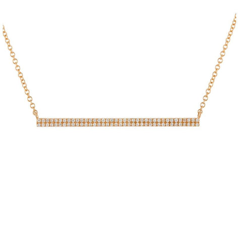 0.18 Ctw Diamond 14k Rose Gold Round Shape Womens Diamond Necklace