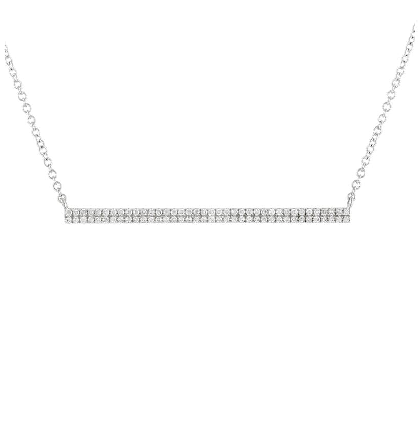 0.17 Ctw Diamond 14k White Gold Round Shape Womens Diamond Necklace