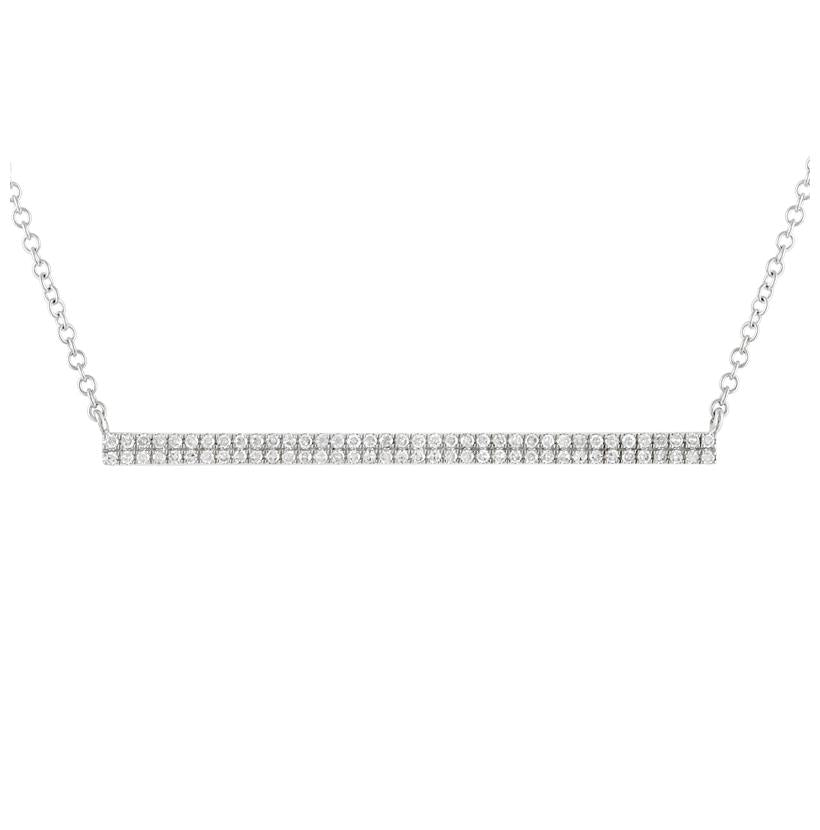 0.18 Ctw Diamond 14k White Gold Round Shape Womens Diamond Necklace