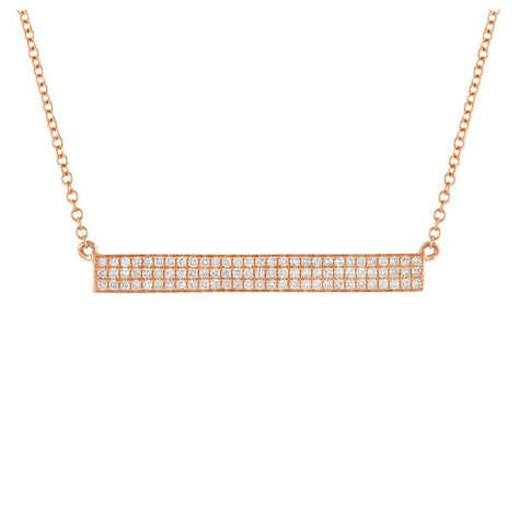 0.26 Ctw Diamond 14k Rose Gold Round Shape Womens Diamond Necklace