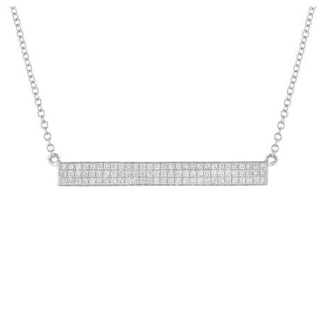 0.26 Ctw Diamond 14k White Gold Round Shape Womens Diamond Necklace