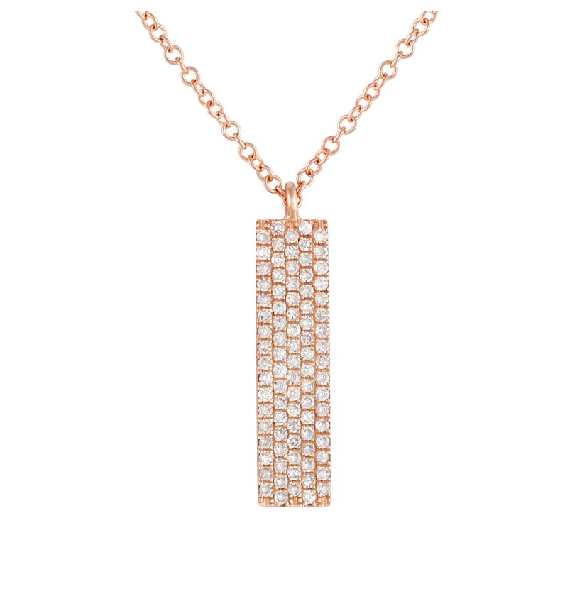 0.22 Ctw Diamond 14k Rose Gold Round Shape Womens Diamond Necklace Pendant With 16 Inch Chain