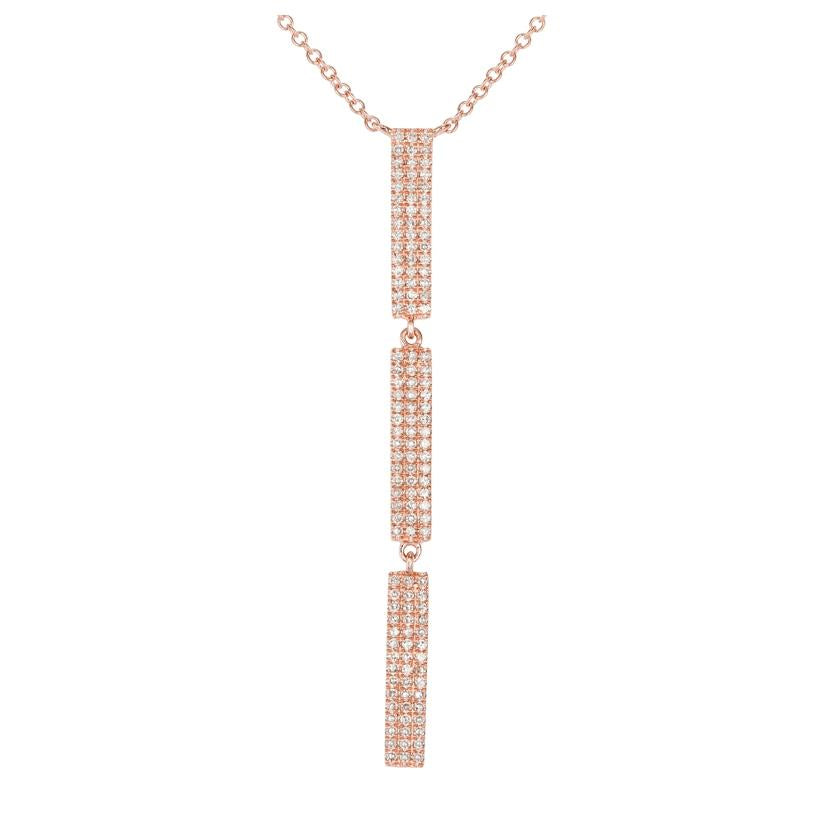 0.3 Ctw Diamond 14k Rose Gold Round Shape Womens Diamond Necklace