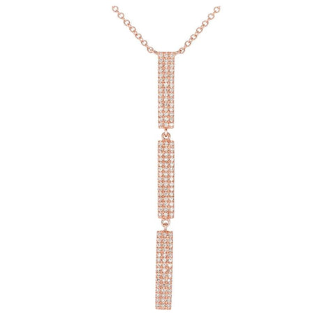 0.3 Ctw Diamond 14k Rose Gold Round Shape Womens Diamond Necklace