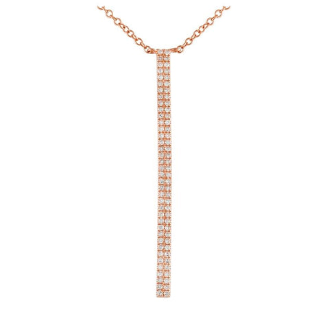 0.18 Ctw Diamond 14k Rose Gold Round Shape Womens Diamond Necklace