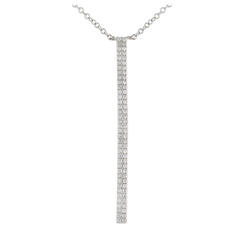 0.17 Ctw Diamond 14k White Gold Round Shape Womens Diamond Necklace