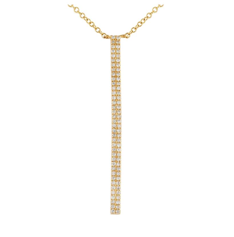 0.17 Ctw Diamond 14k Yellow Gold Round Shape Womens Diamond Necklace