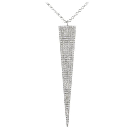 0.48 Ctw Diamond 14k White Gold Round Shape Womens Diamond Necklace Pendant With 16 Inch Chain