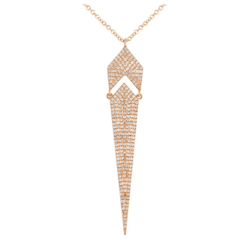 0.52 Ctw Diamond 14k Rose Gold Round Shape Womens Diamond Necklace Pendant With 16 Inch Chain