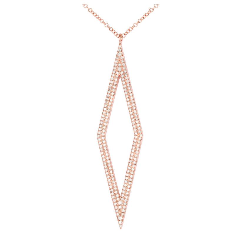 0.43 Ctw Diamond 14k Rose Gold Round Shape Womens Diamond Necklace Pendant With 16 Inch Chain