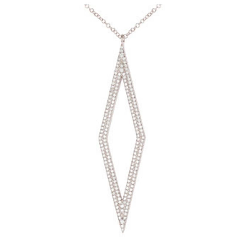 0.45 Ctw Diamond 14k White Gold Round Shape Womens Diamond Necklace Pendant With 16 Inch Chain