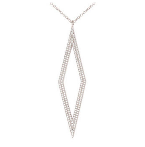 0.45 Ctw Diamond 14k White Gold Round Shape Womens Diamond Necklace Pendant With 16 Inch Chain