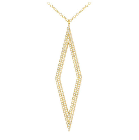 0.44 Ctw Diamond 14k Yellow Gold Round Shape Womens Diamond Necklace Pendant With 16 Inch Chain