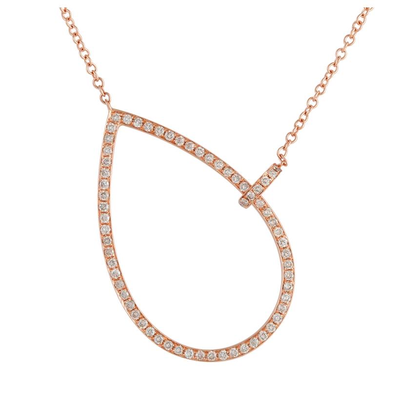 0.28 Ctw Diamond 14k Rose Gold Round Shape Womens Diamond Necklace