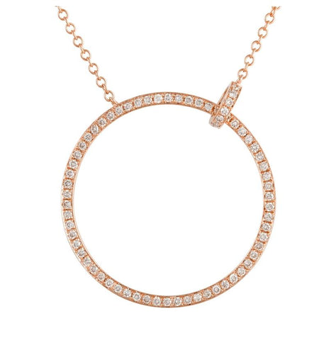 0.3 Ctw Diamond 14k Rose Gold Round Shape Womens Diamond Necklace