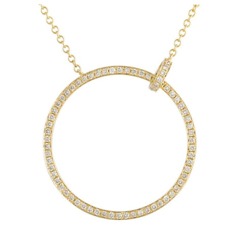 0.3 Ctw Diamond 14k Yellow Gold Round Shape Womens Diamond Necklace