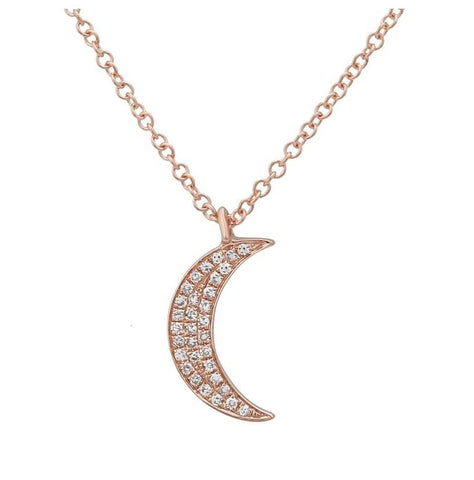 0.08 Ctw Diamond 14k Rose Gold Round Shape Womens Diamond Necklace Pendant With 16 Inch Chain