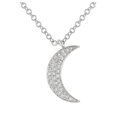 0.08 Ctw Diamond 14k White Gold Round Shape Womens Diamond Necklace Pendant With 16 Inch Chain