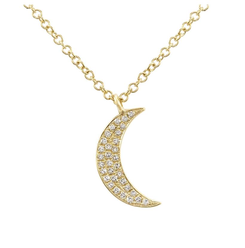 0.09 Ctw Diamond 14k Yellow Gold Round Shape Womens Diamond Necklace Pendant With 16 Inch Chain