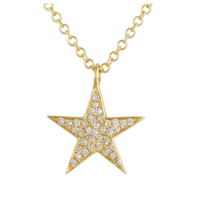 0.09 Ctw Diamond 14k Yellow Gold Round Shape Womens Diamond Necklace Pendant With 16 Inch Chain