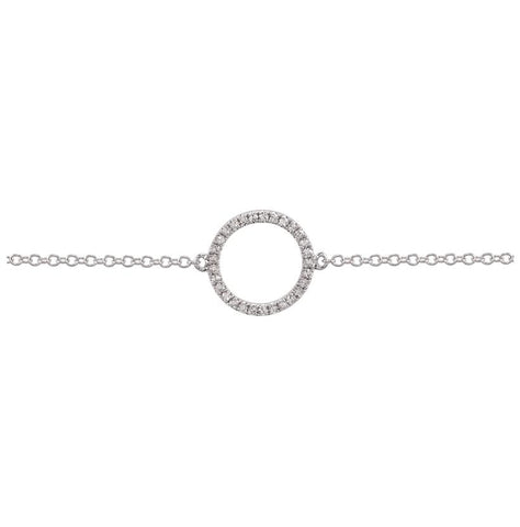 0.08 Ctw Diamond 14k White Gold Round Shape Womens Diamond Bracelet