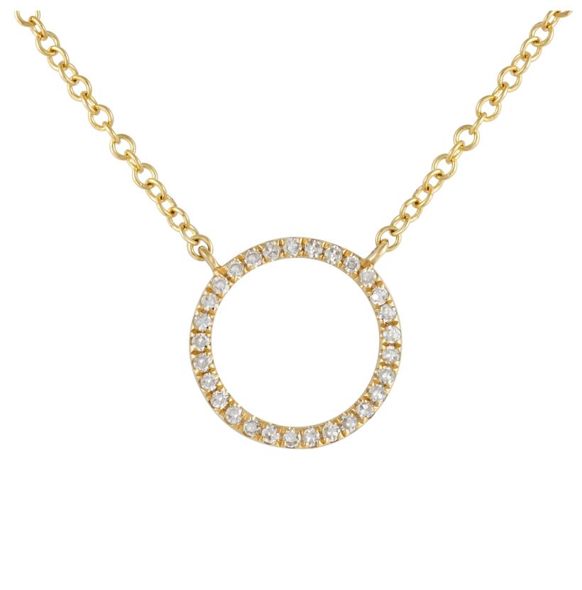 0.09 Ctw Diamond 14k Yellow Gold Round Shape Womens Diamond Necklace