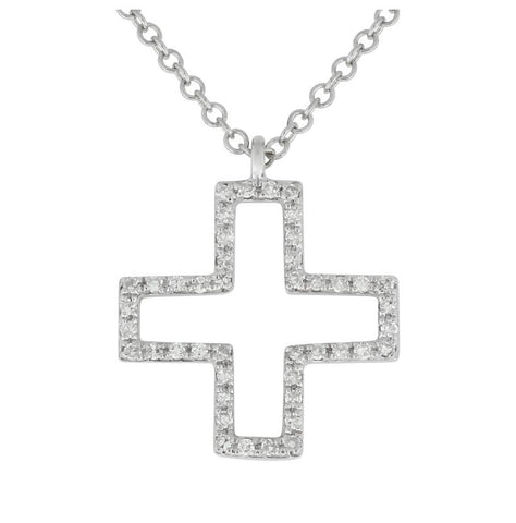 0.1 Ctw Diamond 14k White Gold Round Shape Womens Diamond Necklace Pendant With 16 Inch Chain