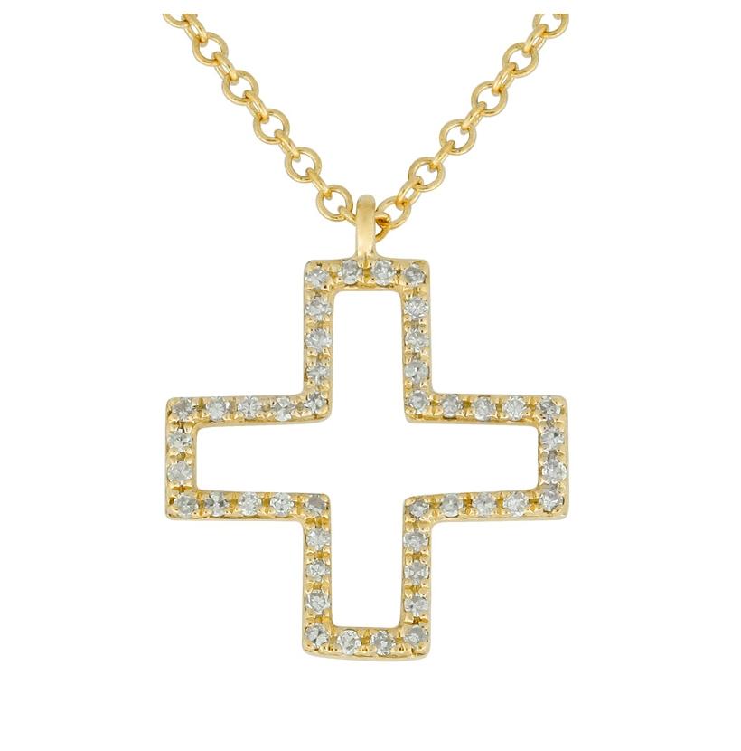 0.1 Ctw Diamond 14k Yellow Gold Round Shape Womens Diamond Necklace Pendant With 16 Inch Chain