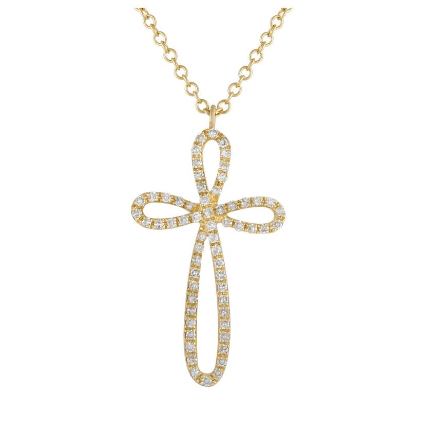 0.16 Ctw Diamond 14k Yellow Gold Round Shape Womens Diamond Necklace Pendant With 16 Inch Chain