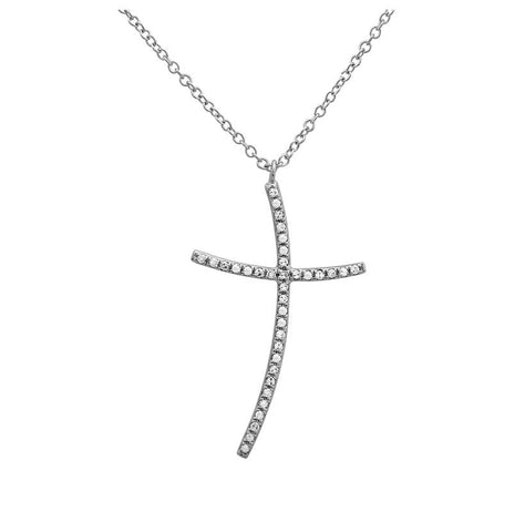 0.12 Ctw Diamond 14k White Gold Round Shape Womens Diamond Necklace Pendant With 16 Inch Chain