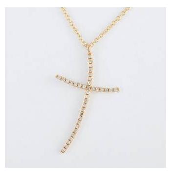 0.12 Ctw Diamond 14k Yellow Gold Round Shape Womens Diamond Necklace Pendant With 16 Inch Chain