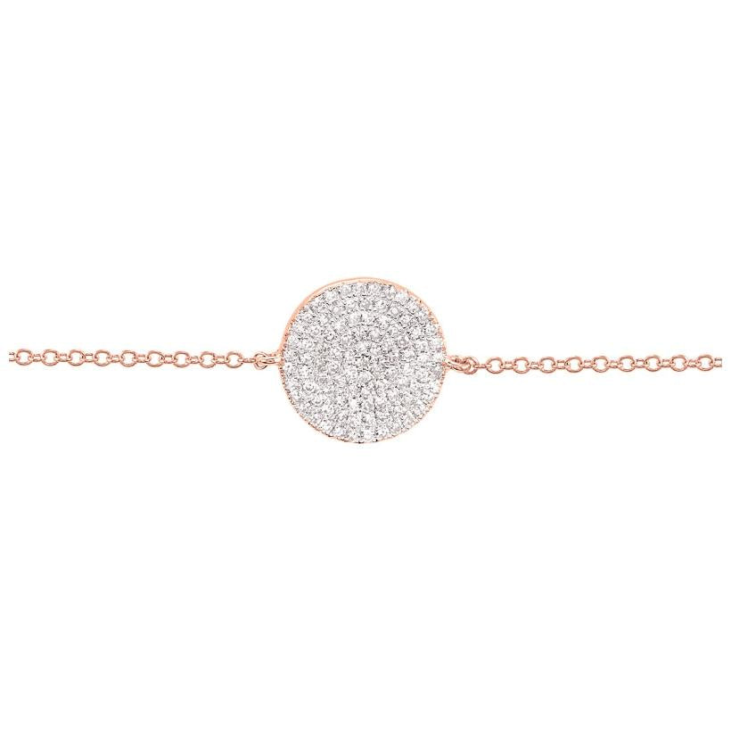 0.21 Ctw Diamond 14k Rose Gold Round Shape Womens Diamond Bracelet