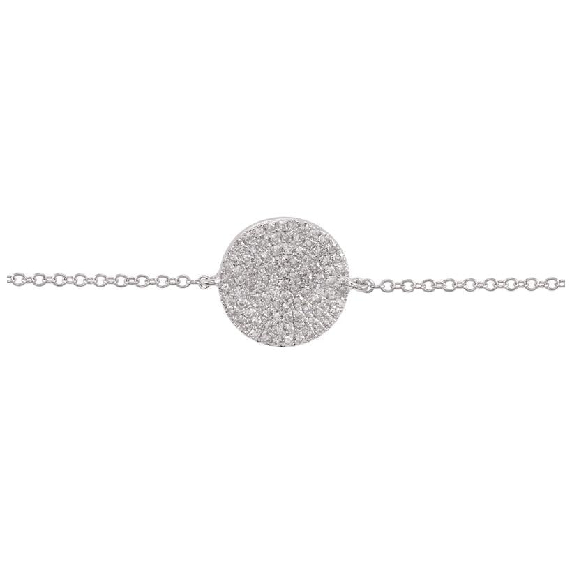 0.21 Ctw Diamond 14k White Gold Round Shape Womens Diamond Bracelet