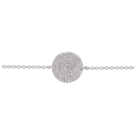 0.21 Ctw Diamond 14k White Gold Round Shape Womens Diamond Bracelet