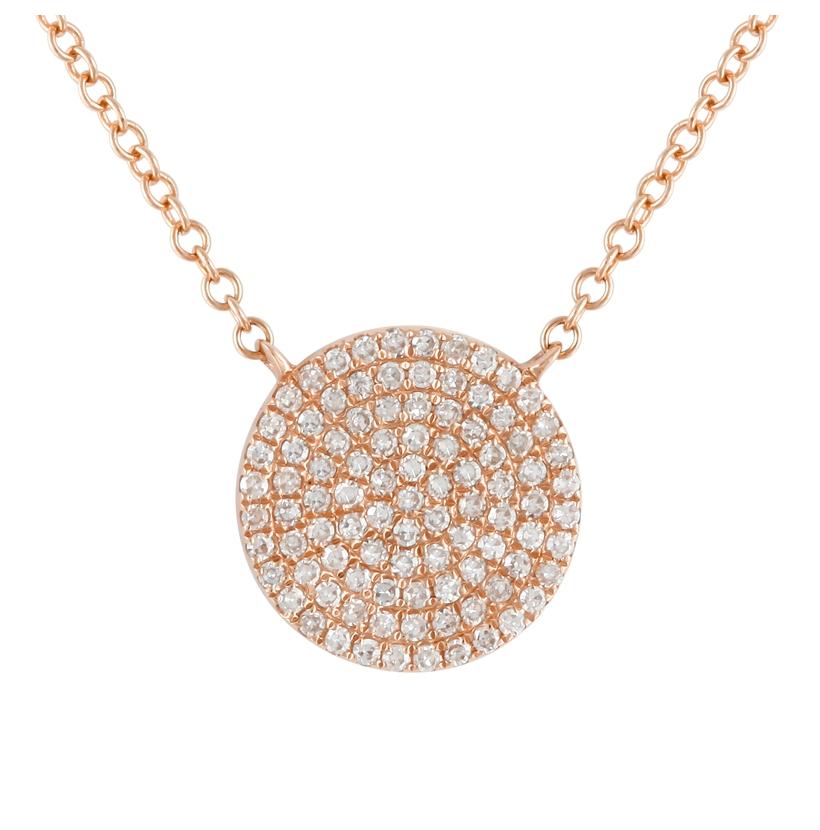 0.21 Ctw Diamond 14k Rose Gold Round Shape Womens Diamond Necklace