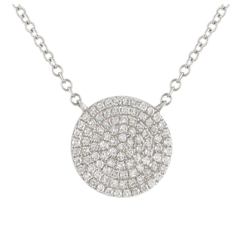 0.21 Ctw Diamond 14k White Gold Round Shape Womens Diamond Necklace