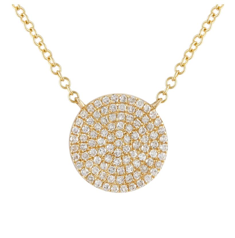 0.21 Ctw Diamond 14k Yellow Gold Round Shape Womens Diamond Necklace