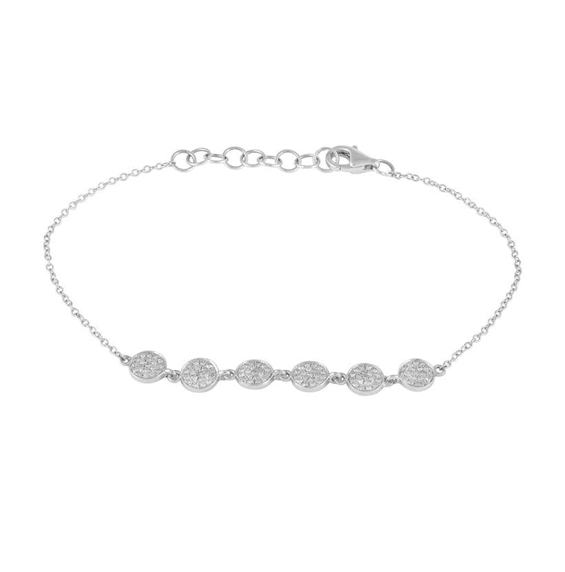 0.26 Ctw Diamond 14k White Gold Round Shape Womens Diamond Bracelet