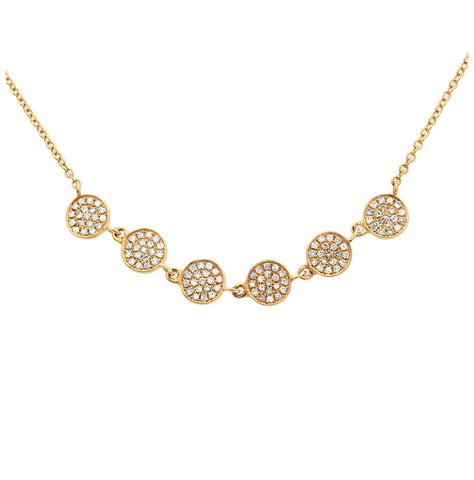 0.26 Ctw Diamond 14k Yellow Gold Round Shape Womens Diamond Necklace