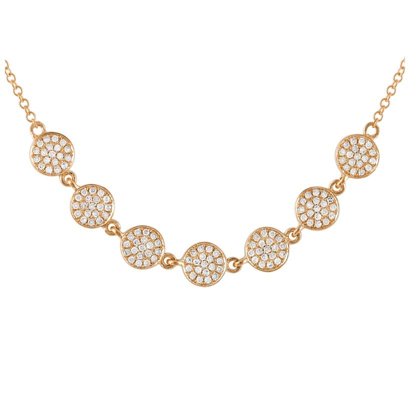 0.32 Ctw Diamond 14k Rose Gold Round Shape Womens Diamond Necklace