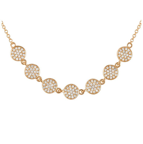 0.32 Ctw Diamond 14k Rose Gold Round Shape Womens Diamond Necklace