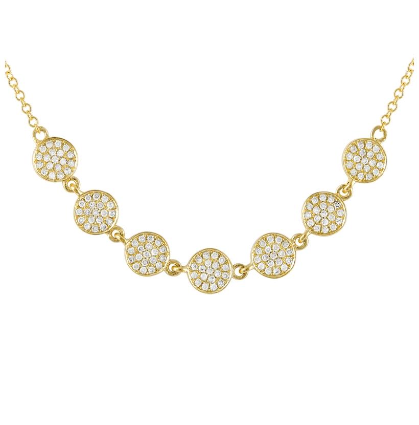 0.32 Ctw Diamond 14k Yellow Gold Round Shape Womens Diamond Necklace