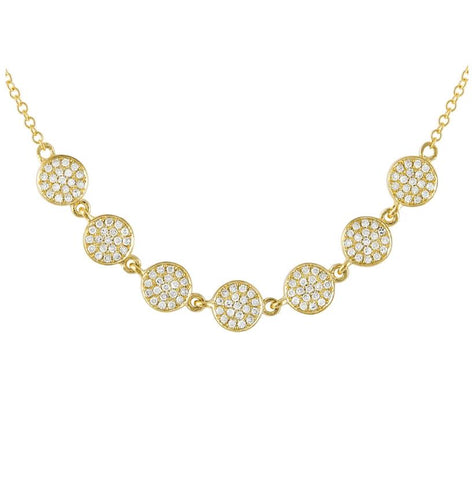 0.32 Ctw Diamond 14k Yellow Gold Round Shape Womens Diamond Necklace