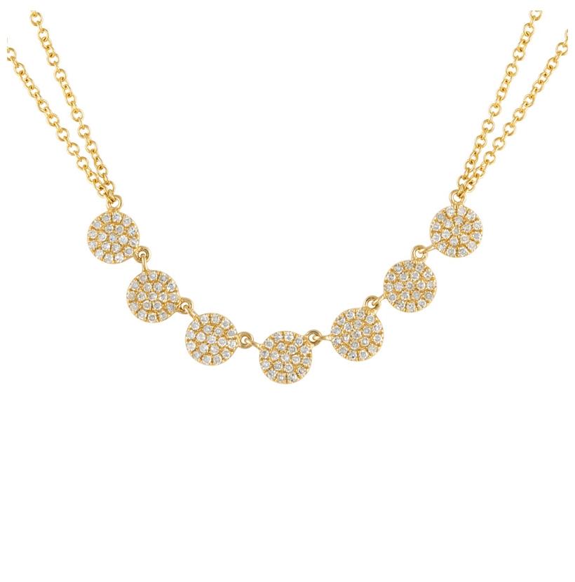 0.34 Ctw Diamond 14k Yellow Gold Round Shape Womens Diamond Necklace